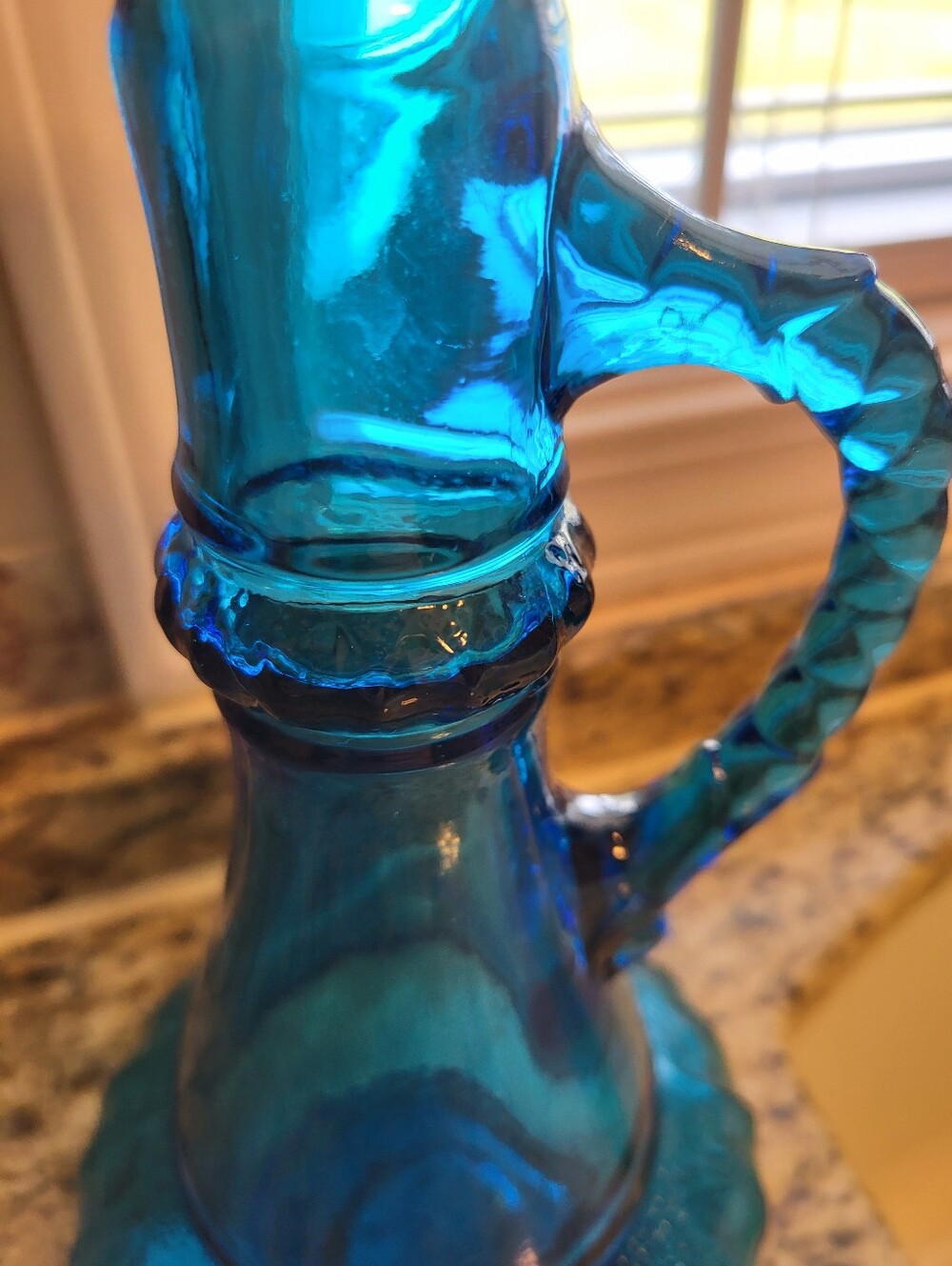 Blue 11 x 4.5 Inch  Jeannie Style Liquor Bottle - Home Art Accent - Picture 5 of 9